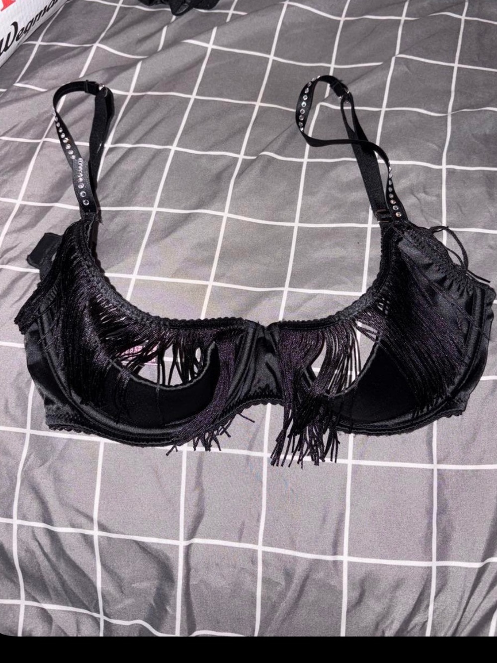 Victoria's Secret Push-Up Fringe Bra - Black - Size M / 34B